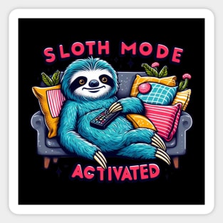 Sloth Mode Activated – Funny Lazy Animal Pun Graphic Sticker